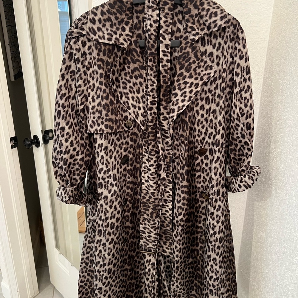 Lanvin Leopard Print Trench Coat